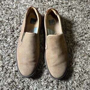 Johnston & Murphy Perforated Leather Loafers Men’s 8M Tan Slip-on Casual